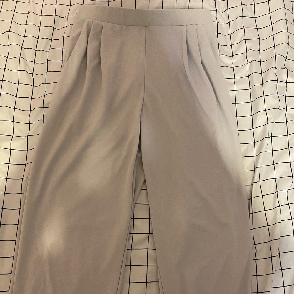 Light Grey/Aqua Uniqlo Elastic Waist Dress Pants